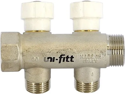 Коллектор регулирующий проходной 2 отвода ¾&quot;в/н x ¾&quot;ек Uni-fitt 400N3321