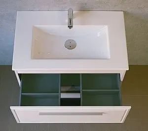 Тумба-умывальник подвесная Raval Quadro 75 белый Qua.07.75/P/W+QDR75SLWB01, 5