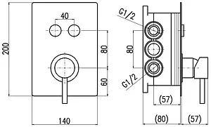 Смеситель для ванны скрытого монтажа Rav Slezak Seina хром SE986BOX, 2