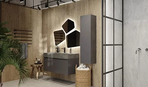 Тумба под умывальник подвесная Raval Facet 100 антрацит Fac.01.100/P/A/RL