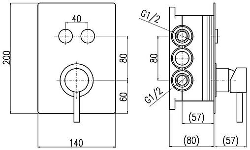 Смеситель для ванны скрытого монтажа Rav Slezak Seina хром SE986BOX