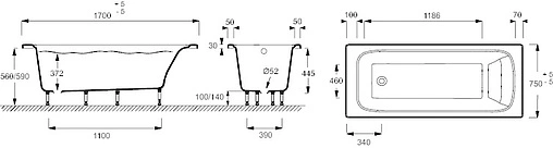 Ванна акриловая Jacob Delafon Elite 170x75 E6D031RU-00