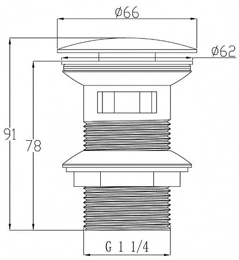 Выпуск автоматический для раковины с переливом Swedbe Attribut чёрный матовый 0004