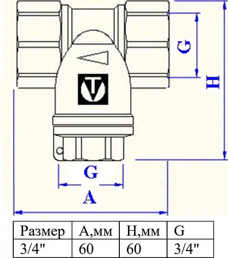Фильтр прямой сетчатый мини ¾"в x ¾"в Valtec VT.385.N.05 Фильтр прямой сетчатый мини ¾"в x ¾"в Valtec VT.385.N.05
