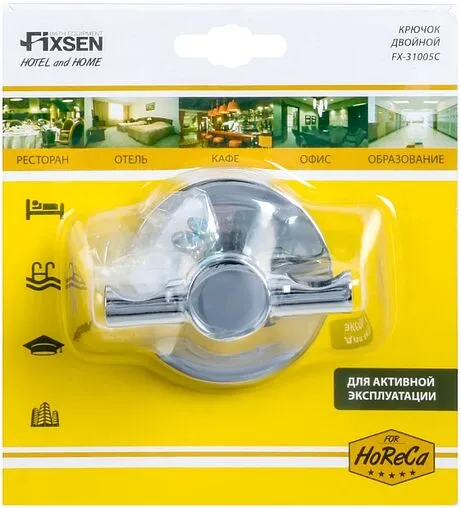 Крючок двойной Fixsen Hotel хром FX-31005C