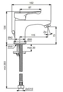 Смеситель для раковины Vidima Wave хром BA413AA, 2