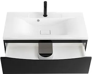 Тумба-умывальник подвесная BelBagno MARINO 110 Nero Lucido MARINO-1100-2C-SO-NL-P+BB1100/450-LV-MR-PR Тумба-умывальник подвесная BelBagno MARINO 110 Nero Lucido MARINO-1100-2C-SO-NL-P+BB1100/450-LV-MR-PR, 3