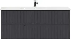 Тумба-умывальник подвесная Cezares Duet 120 Grafito DUET-1200-2C-SO-GR-P+CZR-NAT-120-LVB Тумба-умывальник подвесная Cezares Duet 120 Grafito DUET-1200-2C-SO-GR-P+CZR-NAT-120-LVB, 1