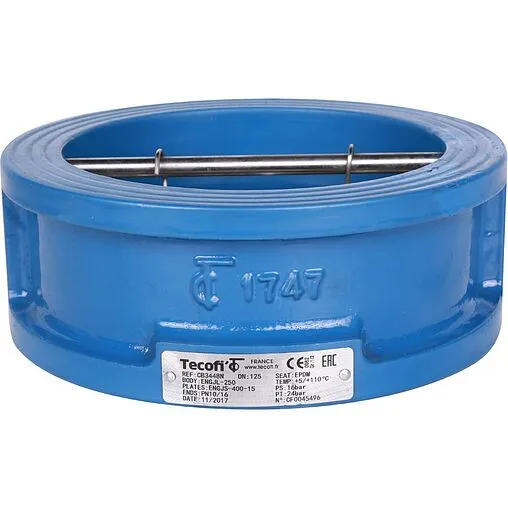 Клапан обратный поворотный двустворчатый межфланцевый Ду125 Ру16 Tecofi CB3448N-EP0125