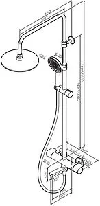 Душевая система с термостатом для ванны Am.Pm X-Joy чёрный матовый F0785A522 Душевая система с термостатом для ванны Am.Pm X-Joy чёрный матовый F0785A522, 2