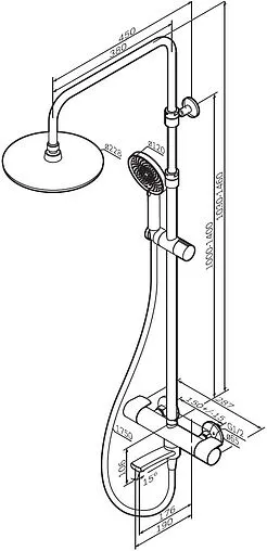 Душевая система с термостатом для ванны Am.Pm X-Joy чёрный матовый F0785A522 Душевая система с термостатом для ванны Am.Pm X-Joy чёрный матовый F0785A522