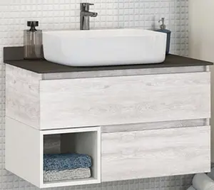 Тумба-умывальник подвесная Comforty Прага 75 дуб белый/серый 00004144201CF Тумба-умывальник подвесная Comforty Прага 75 дуб белый/серый 00004144201CF, 1