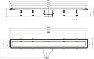 Лоток душевой Set 750мм h=52мм 0.8л/сек Pestan Confluo Premium Gold Line 750 13100054 Лоток душевой Set 750мм h=52мм 0.8л/сек Pestan Confluo Premium Gold Line 750 13100054, 2