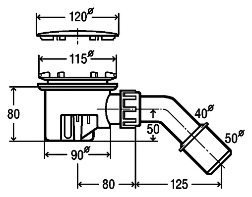Сифон для душевого поддона Viega Tempoplex 6956EX хром 364786
