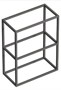 Полка двухъярусная Cezares Cadro 60х80 чёрный матовый/белый CADRO-60/30/80-2C-SO-MET-ST, 5