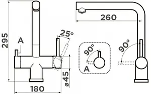 Смеситель для кухни с подключением к фильтру Omoikiri Takamatsu нержавеющая сталь 4994085 Смеситель для кухни с подключением к фильтру Omoikiri Takamatsu нержавеющая сталь 4994085, 2