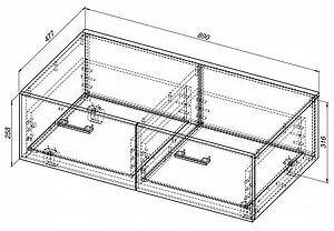 Тумба подкатная Aquanet Нота 90 чёрный 00170733 Тумба подкатная Aquanet Нота 90 чёрный 00170733, 2