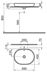 Раковина VitrA ArchiPlan 45 белый 7400B003-0001 Раковина VitrA ArchiPlan 45 белый 7400B003-0001, 2