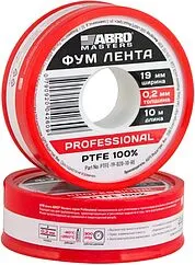 Лента ФУМ 19 x 0.2мм x 10м ABRO Masters Professional PTFE-19-020-10-RE Лента ФУМ 19 x 0.2мм x 10м ABRO Masters Professional PTFE-19-020-10-RE