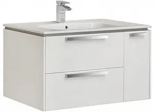 Тумба-умывальник подвесная Roca Lago 80 белый глянец 857296806+32799C000 Тумба-умывальник подвесная Roca Lago 80 белый глянец 857296806+32799C000, 1