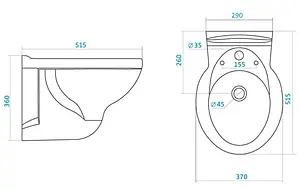 Биде подвесное Santek Консул белый 1WH301658, 2
