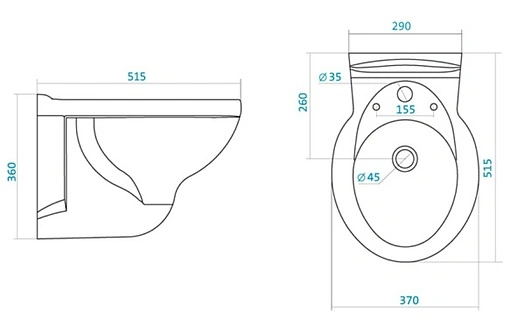 Биде подвесное Santek Консул белый 1WH301658