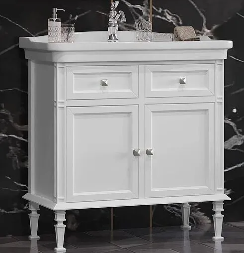 Тумба-умывальник напольная Opadiris Кантара 85 белый матовый 00-00007478++4640021065891