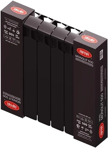 Радиатор биметаллический 6 секций Rifar Monolit 500 черный RM50006 ant Радиатор биметаллический 6 секций Rifar Monolit 500 черный RM50006 ant