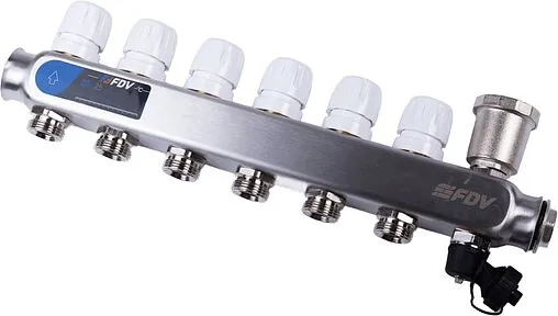 Группа коллекторная с расходомерами 6 отводов 1&quot;в/в x ¾&quot;ек FDV S1103C-2/6