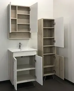 Шкаф-зеркало Comforty Клеон 60 дуб дымчатый 00-00002045CF Шкаф-зеркало Comforty Клеон 60 дуб дымчатый 00-00002045CF, 3