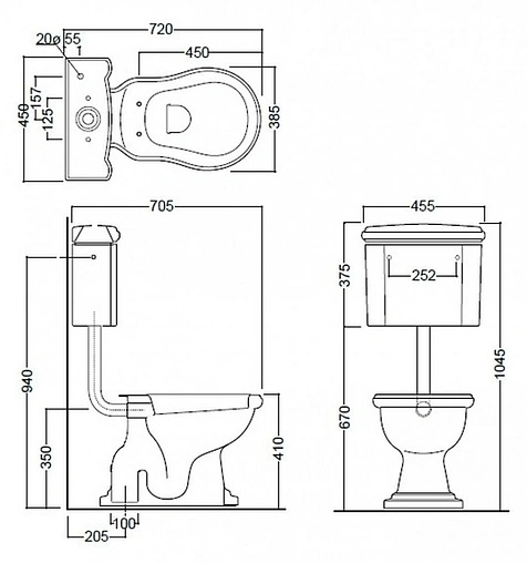 Бачок для унитаза Kerasan Retro белый 108201