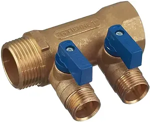 Коллектор запорный проходной 2 отвода 1"в/н x ½"к Tiemme NINO 1820006 Коллектор запорный проходной 2 отвода 1"в/н x ½"к Tiemme NINO 1820006, 5