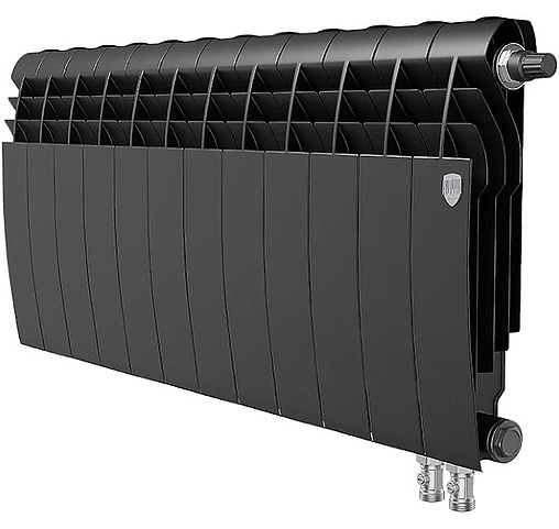 Радиатор биметаллический 12 секций нижнее правое подключение Royal Thermo BiLiner VD 350 Noir Sable RTBNSVDR35012