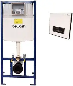 Инсталляция для подвесного унитаза Set 4 в 1 beWash BW74 K500RZVP0500BYC00000 с кнопкой белое стекло/хром Инсталляция для подвесного унитаза Set 4 в 1 beWash BW74 K500RZVP0500BYC00000 с кнопкой белое стекло/хром, 1