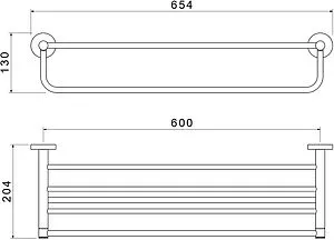 Полка для полотенец Aquatek Европа хром AQ4115CR, 2