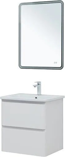 Тумба-умывальник подвесная Aquanet Эмбер 60 белый матовый 00330465+11060-KL