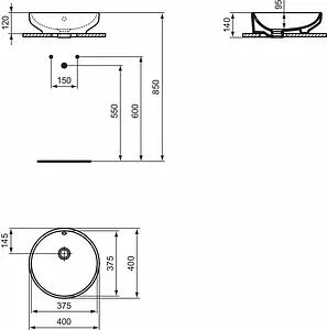 Раковина Ideal Standard i.Life B 40 белый T509101 Раковина Ideal Standard i.Life B 40 белый T509101, 2