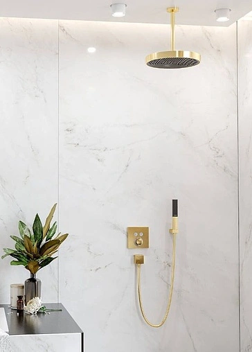 Термостат для 2 потребителей Hansgrohe ShowerSelect шлифованная бронза 15763140