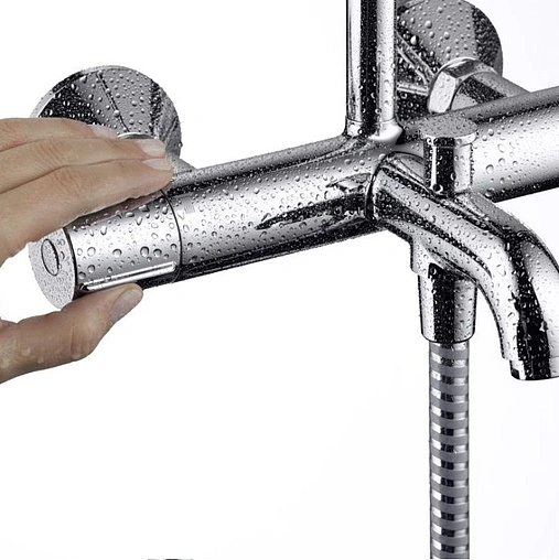 Душевая система с термостатом для ванны Hansgrohe Vernis Blend 200 1jet хром 26274000