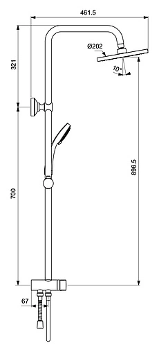 Душевая система без смесителя Vidima Balance хром BA274AA