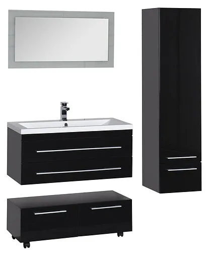 Шкаф-пенал подвесной Aquanet Нота 40 R чёрный 00168883