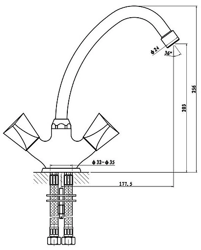 Смеситель для кухни Gross Aqua Trio хром 6015029C-A03