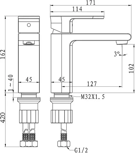 Смеситель для раковины BelBagno Terra хром TER-LVM-CRM