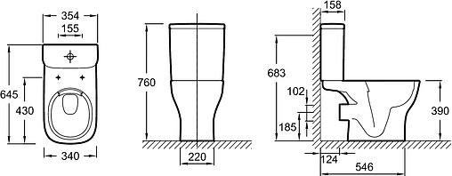 Унитаз-компакт безободковый Jacob Delafon Struktura Rimless белый UJX102-00+ETE212-00