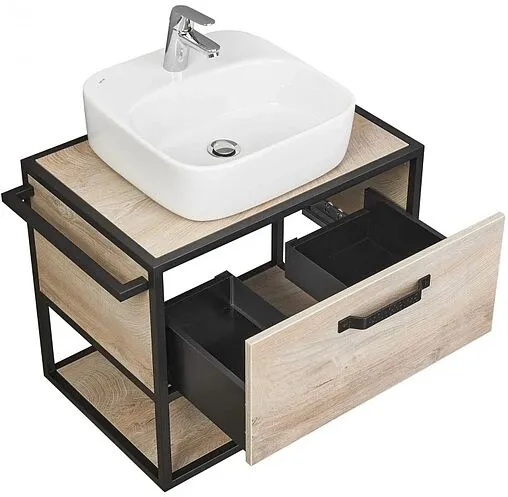 Тумба-умывальник подвесная Aquaton Лофт Фабрик 65 дуб эндгрейн 1A2423K2LTDU0