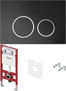 Инсталляция для подвесного унитаза Set 4 в 1 TECEspring R S401104 с кнопкой черный матовый, 1