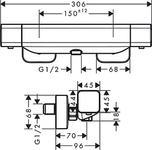 Термостат для душа Hansgrohe Ecostat E хром 15773000 Термостат для душа Hansgrohe Ecostat E хром 15773000, 2