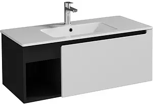 Тумба-умывальник подвесная ISVEA Onda Plus 100 белый/антрацит 21OPS087100I+10SL50101SV, 1