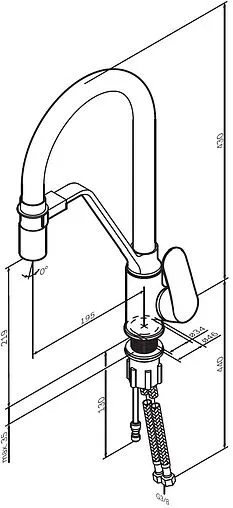 Смеситель для кухни с подключением к фильтру Am.Pm Like хром/чёрный F8007802