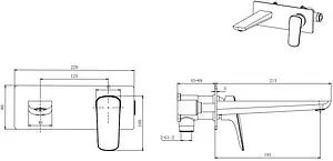 Смеситель для раковины из стены Aquatek Вега хром AQ1013CR Смеситель для раковины из стены Aquatek Вега хром AQ1013CR, 2